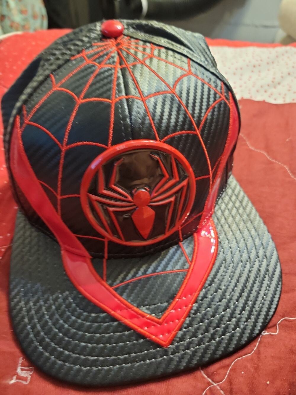 Spider Man Hat Black Res One Size